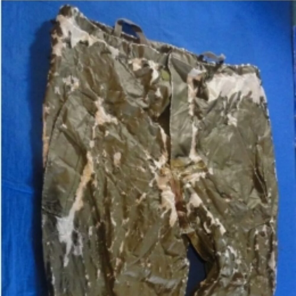 X-LG 40x29 1971 VIETNAM ERA WET WEATHER RAINSUIT PANTS RUBBER OD GREEN RC 1927